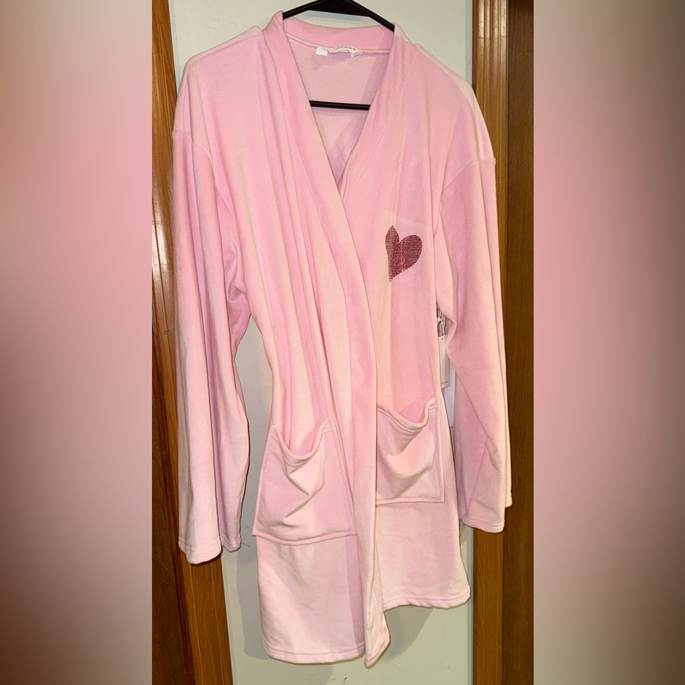 Rampage Pink Heart Accent Women's Robe